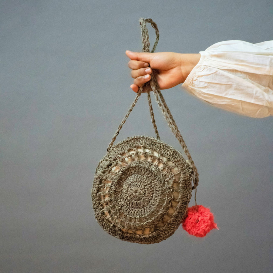 Jute Crochet Jaali Sling Bag