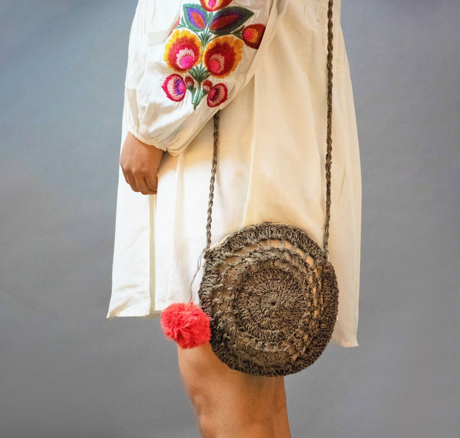 Jute Crochet Jaali Sling Bag