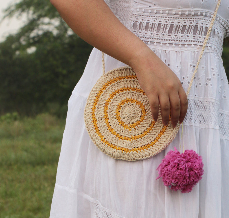 Miniature Round Crochet Sling Bag