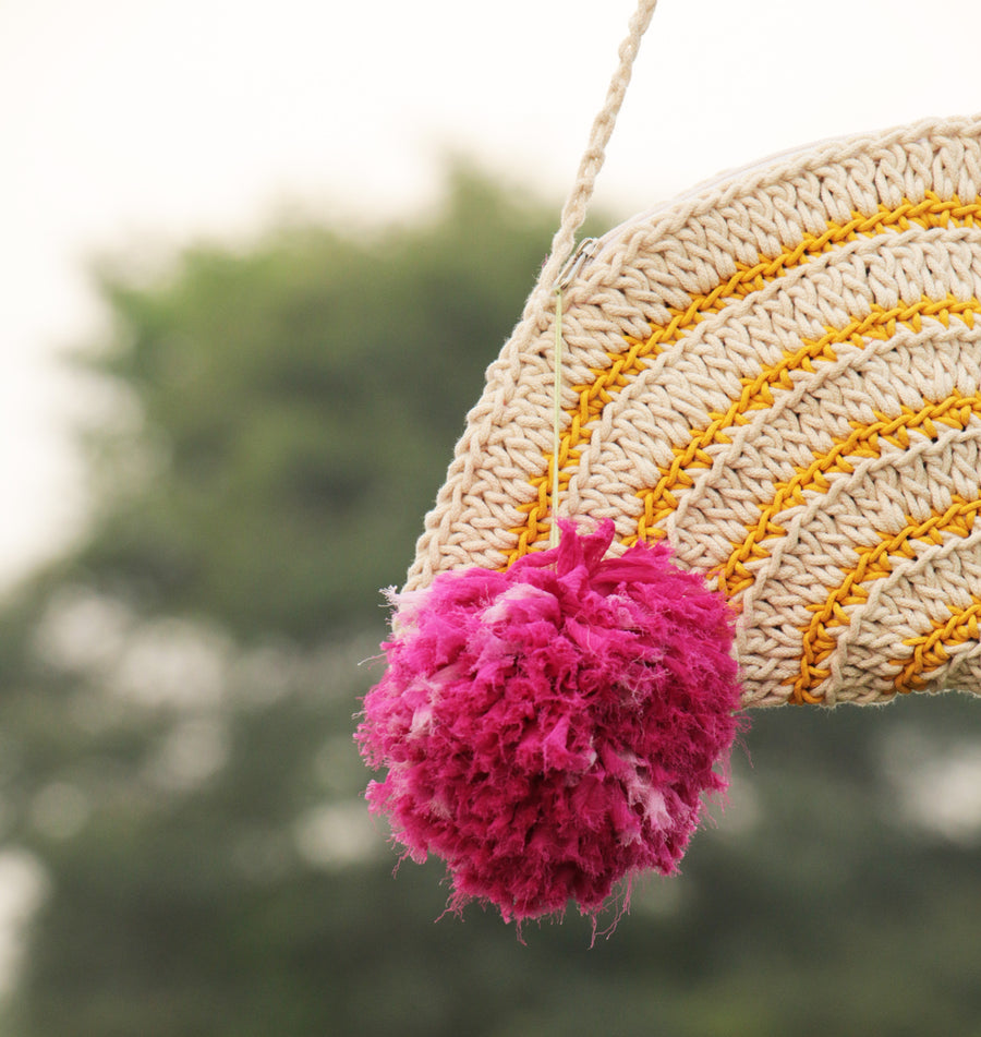 Half Circle Crochet Sling Bag