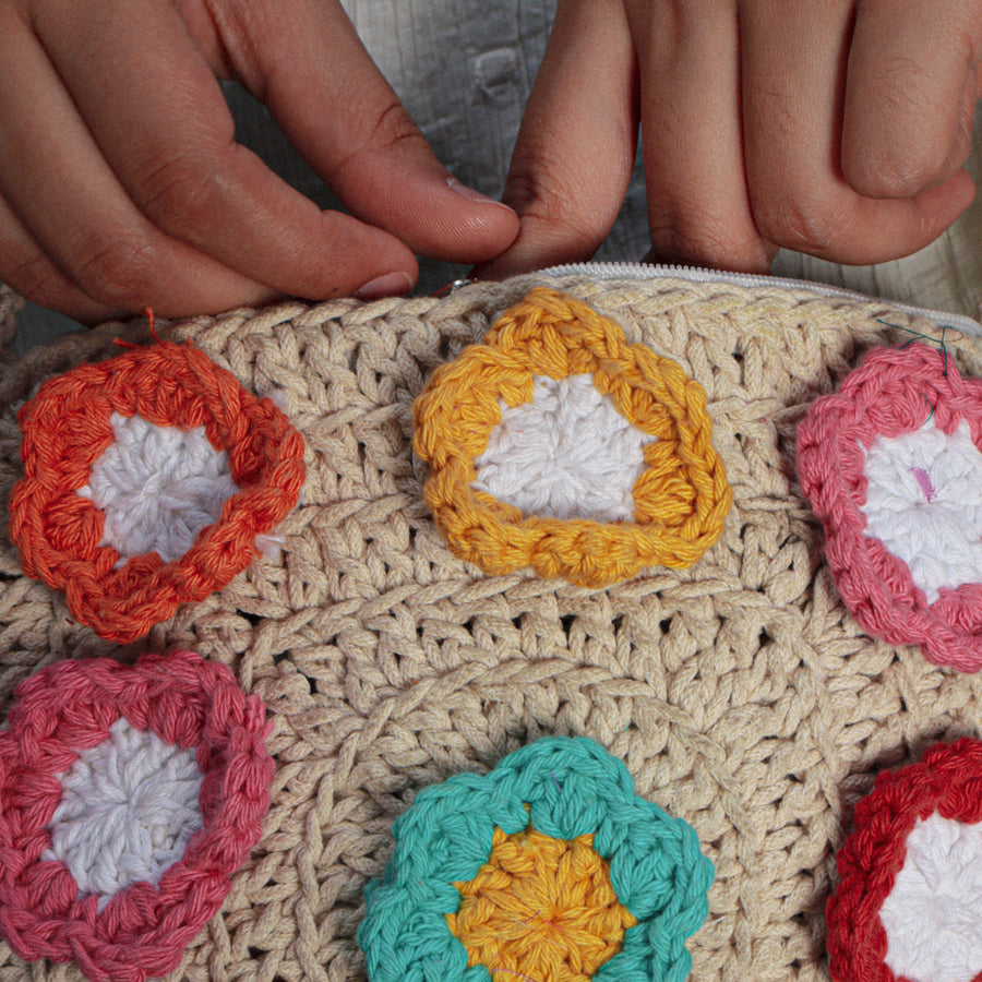 Floral Crochet Sling Bag