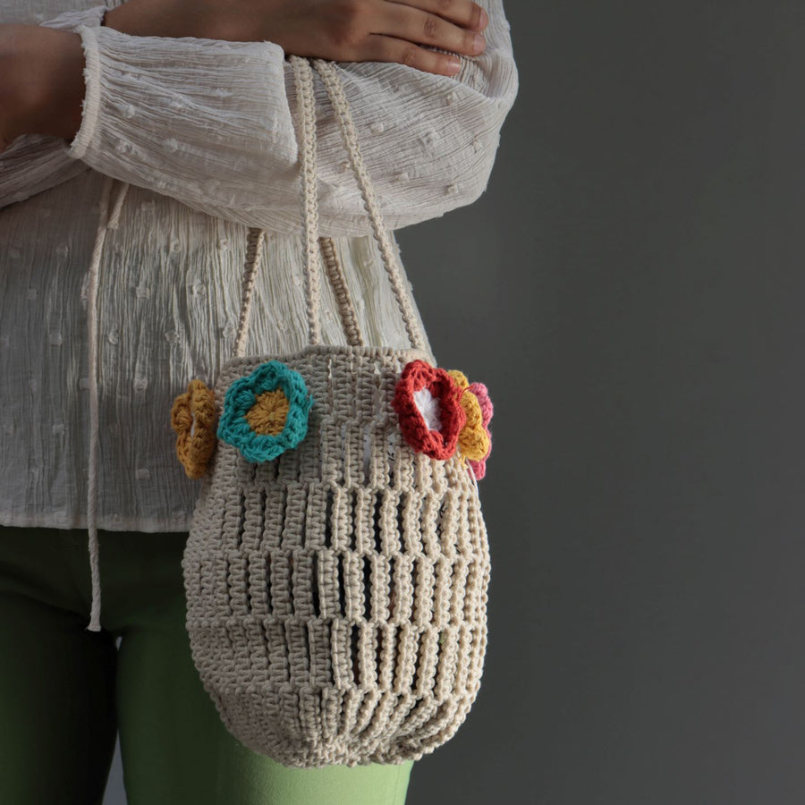 The Floral Crochet Bucket Bag