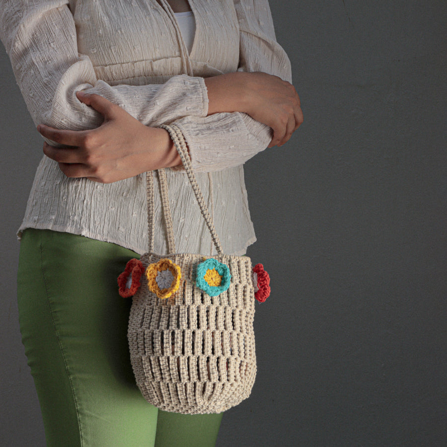 The Floral Crochet Bucket Bag