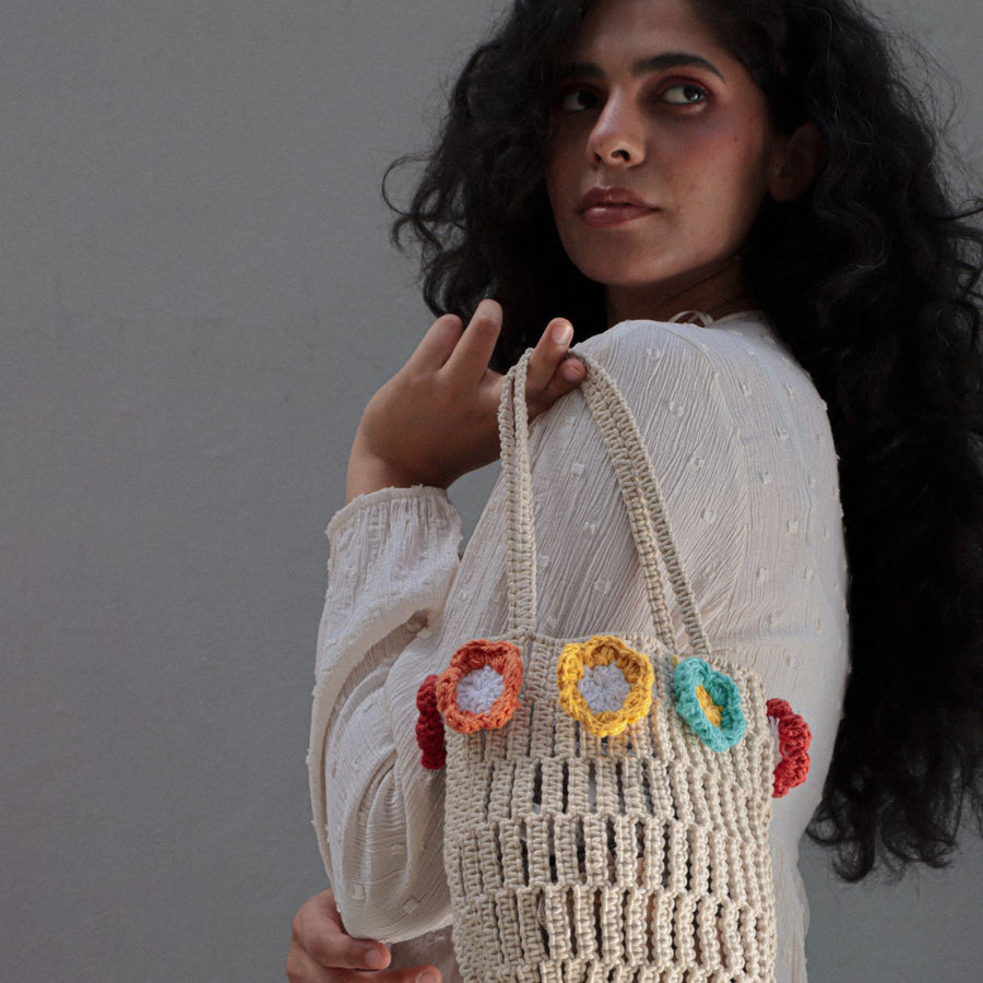 The Floral Crochet Bucket Bag