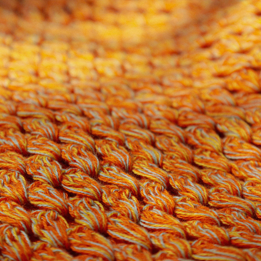Mix Orange Cotton Crochet Stole