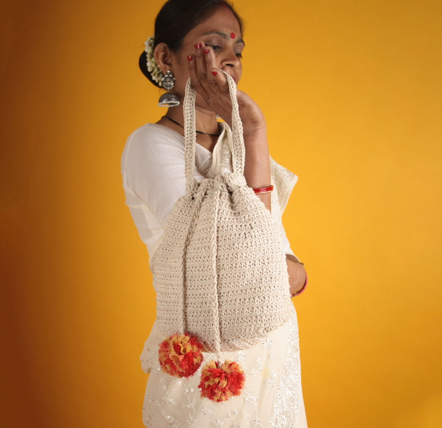 Cotton Crochet Potli Bag