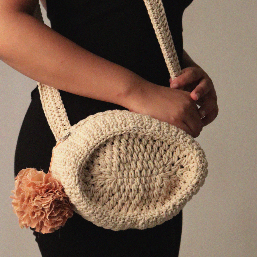 Oval Crochet Sling Bag