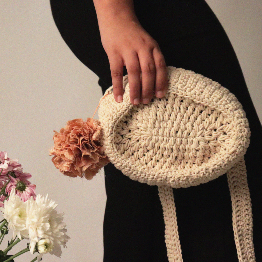 Oval Crochet Sling Bag