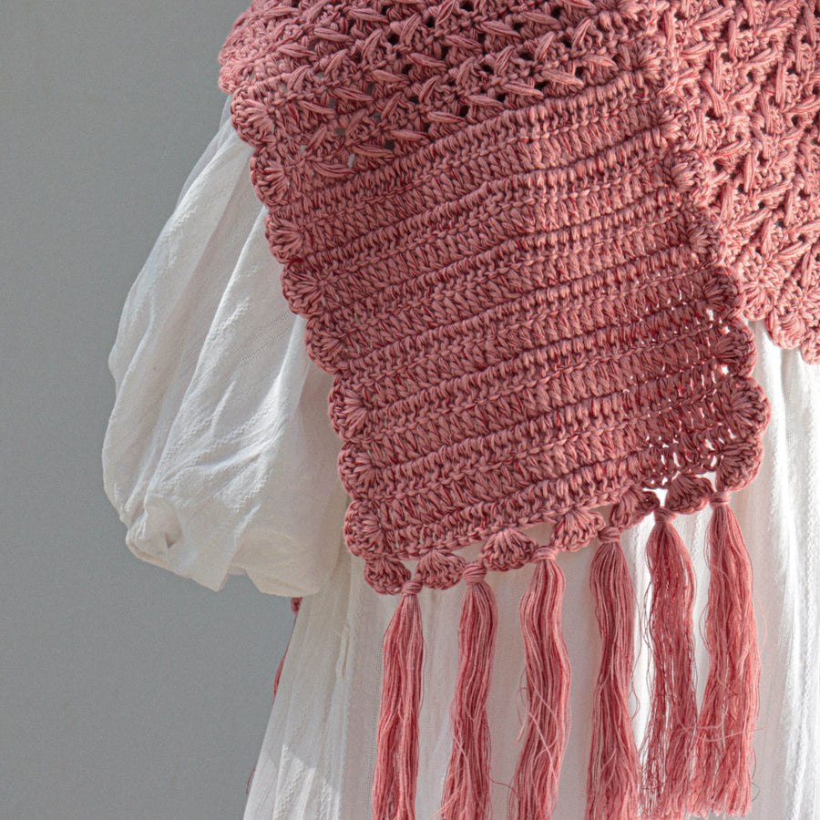 Mix Pink Cotton Crochet Stole