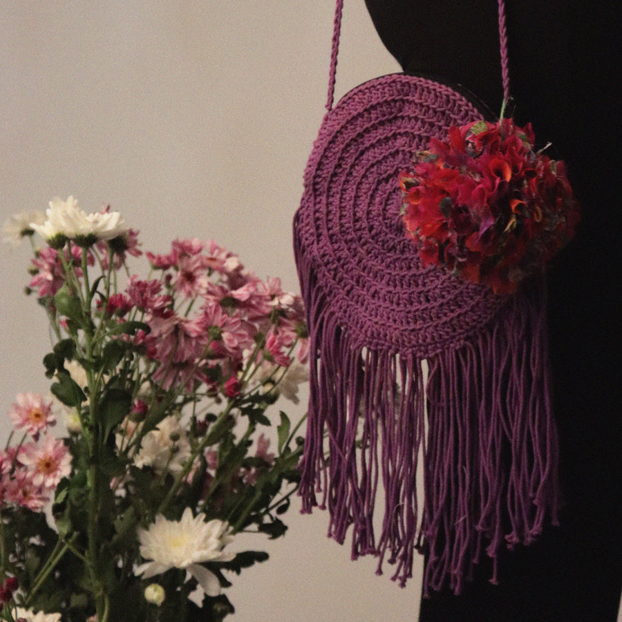 Miniature Round bag with Tassels