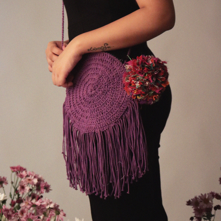 Miniature Round bag with Tassels