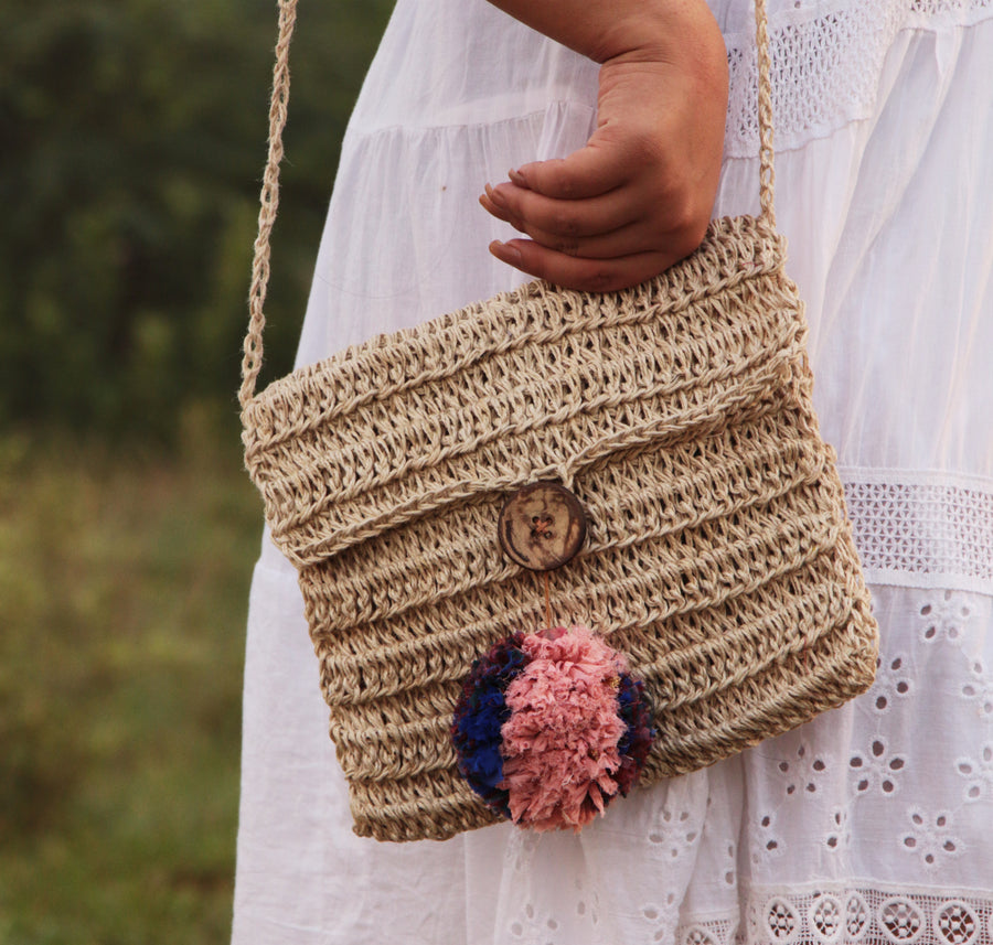 Jute Crochet Sling Bag