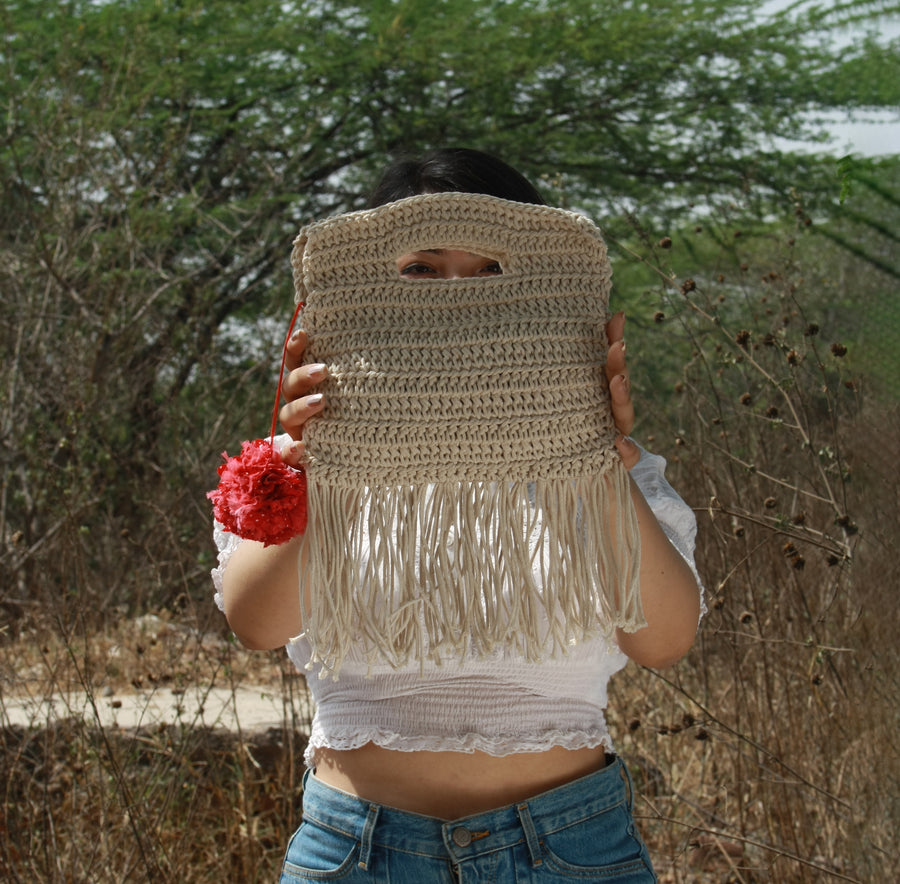 Miniature Crochet Handbag with Tassels