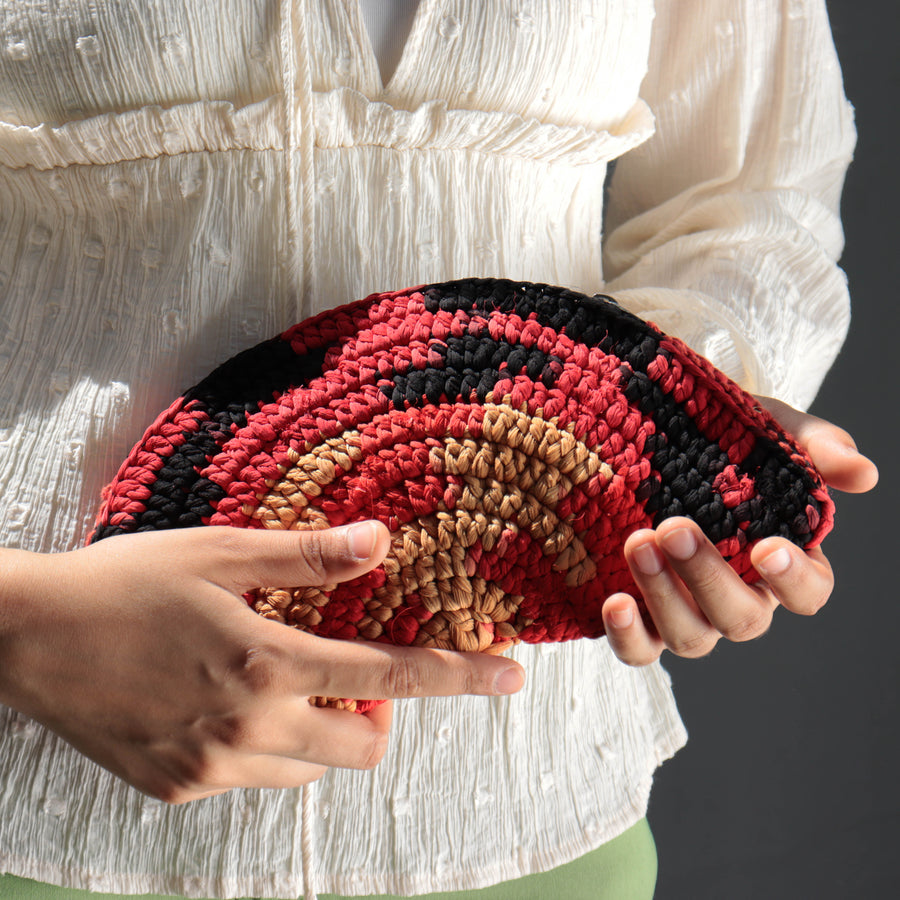 The Black-Red-Yellow Crochet Clutch