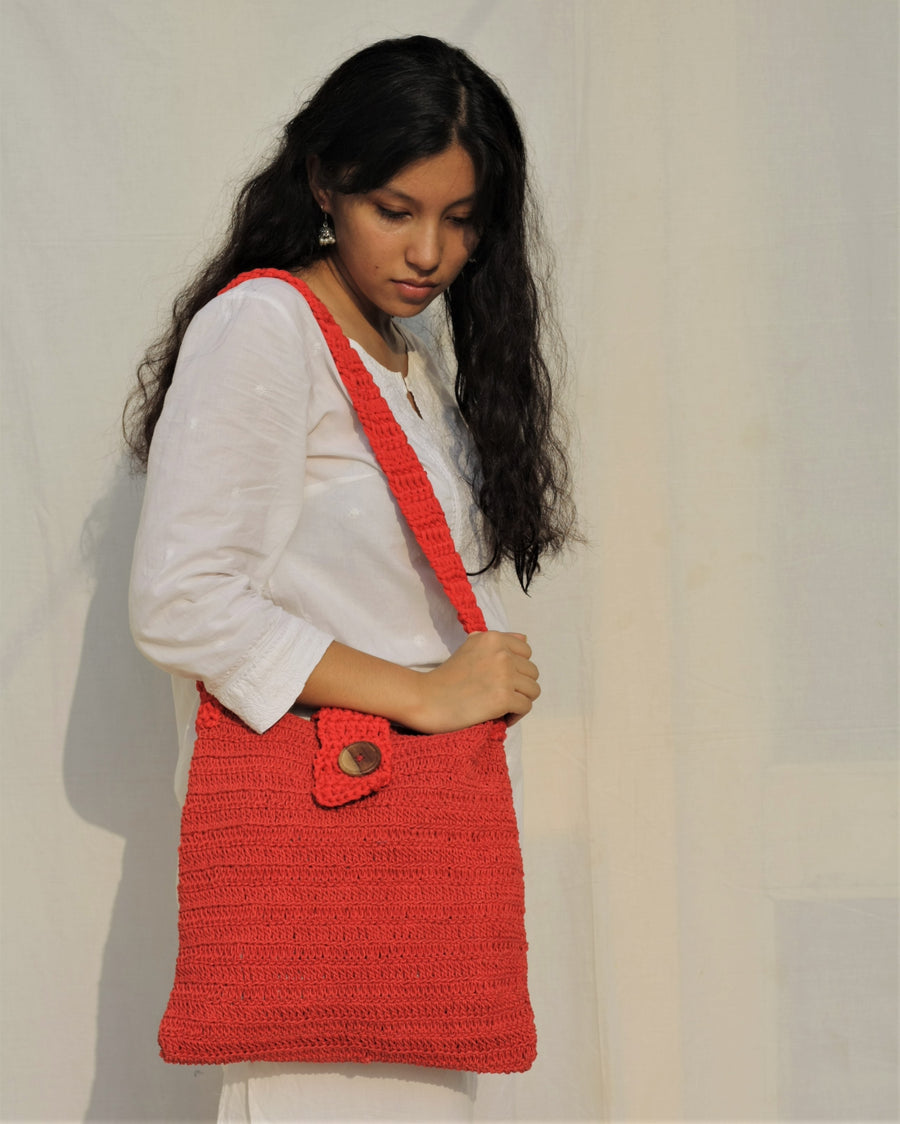 Cotton Crochet crossbody bag