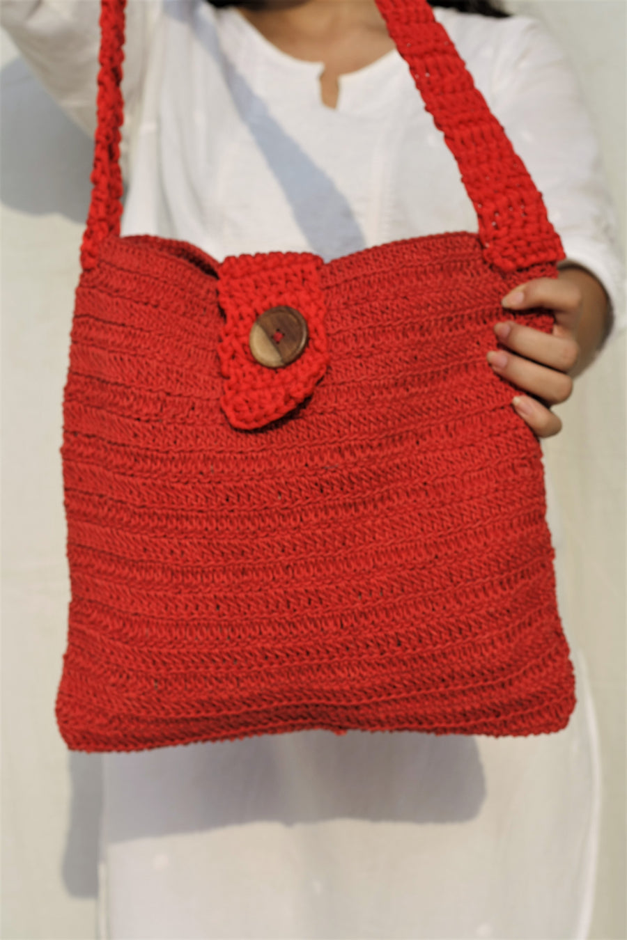 Cotton Crochet crossbody bag