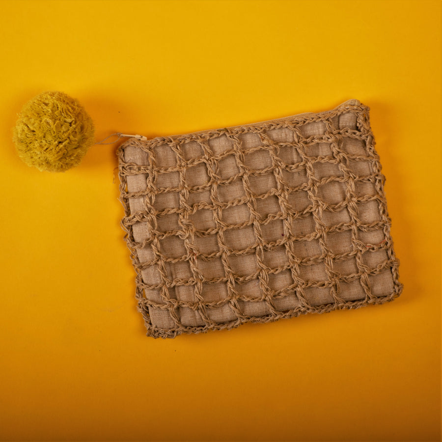 Miniature Crochet Jaali Jute Pouch (Set of 3)