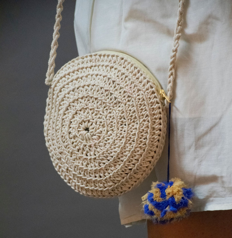 Miniature Round Crochet Sling Bag