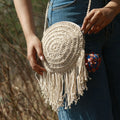 Miniature Round Crochet Bag with Tassels