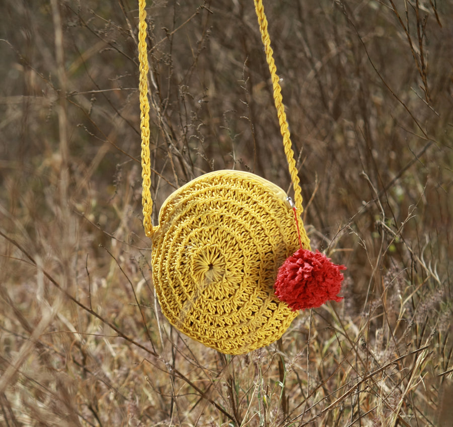 Miniature Round Crochet Sling Bag