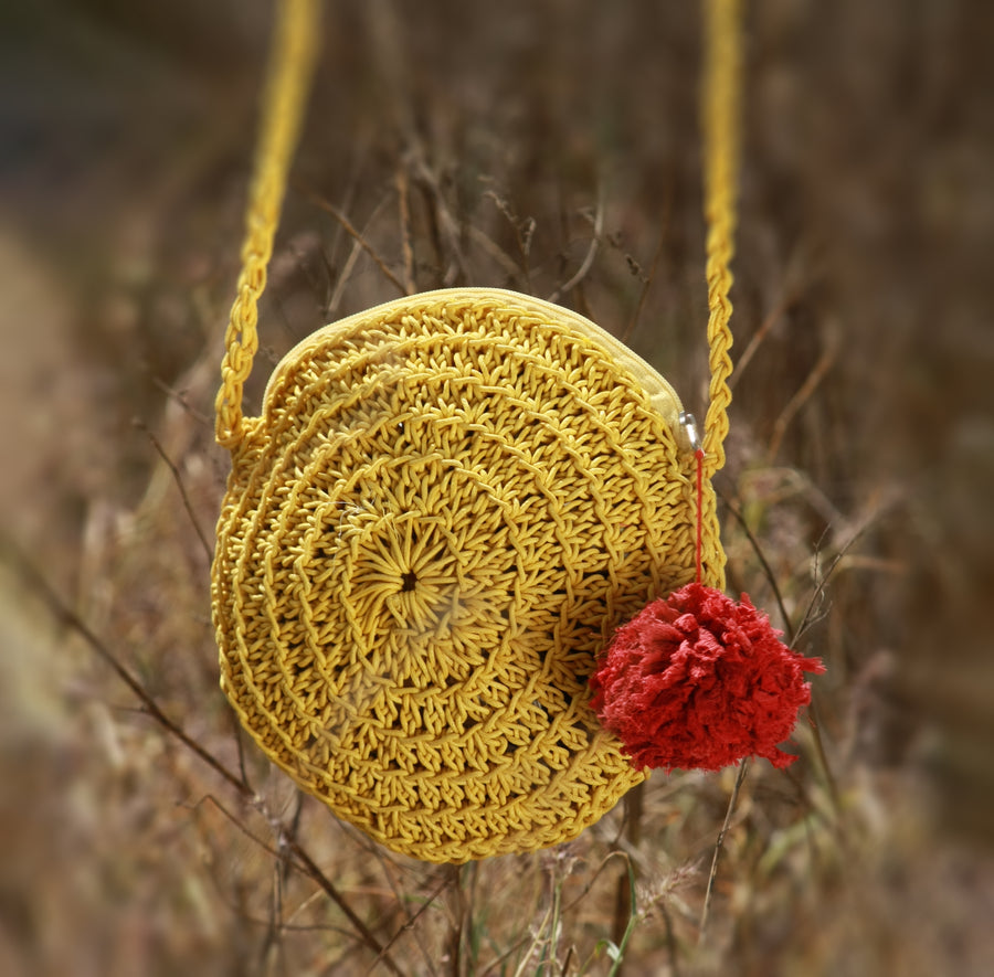 Miniature Round Crochet Sling Bag