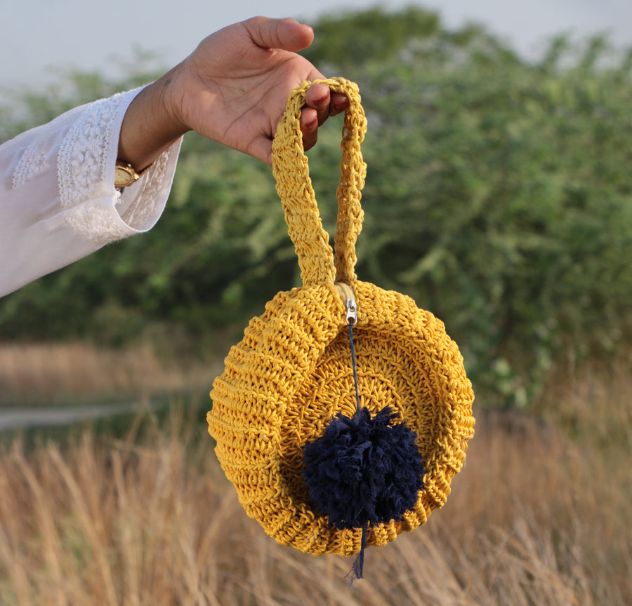 Cylinder Crochet Hand Bag