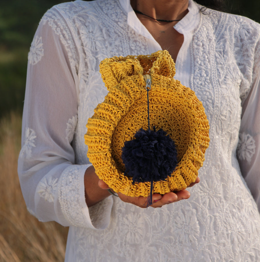 Cylinder Crochet Hand Bag