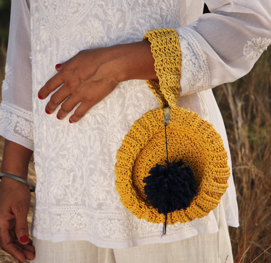Cylinder Crochet Hand Bag