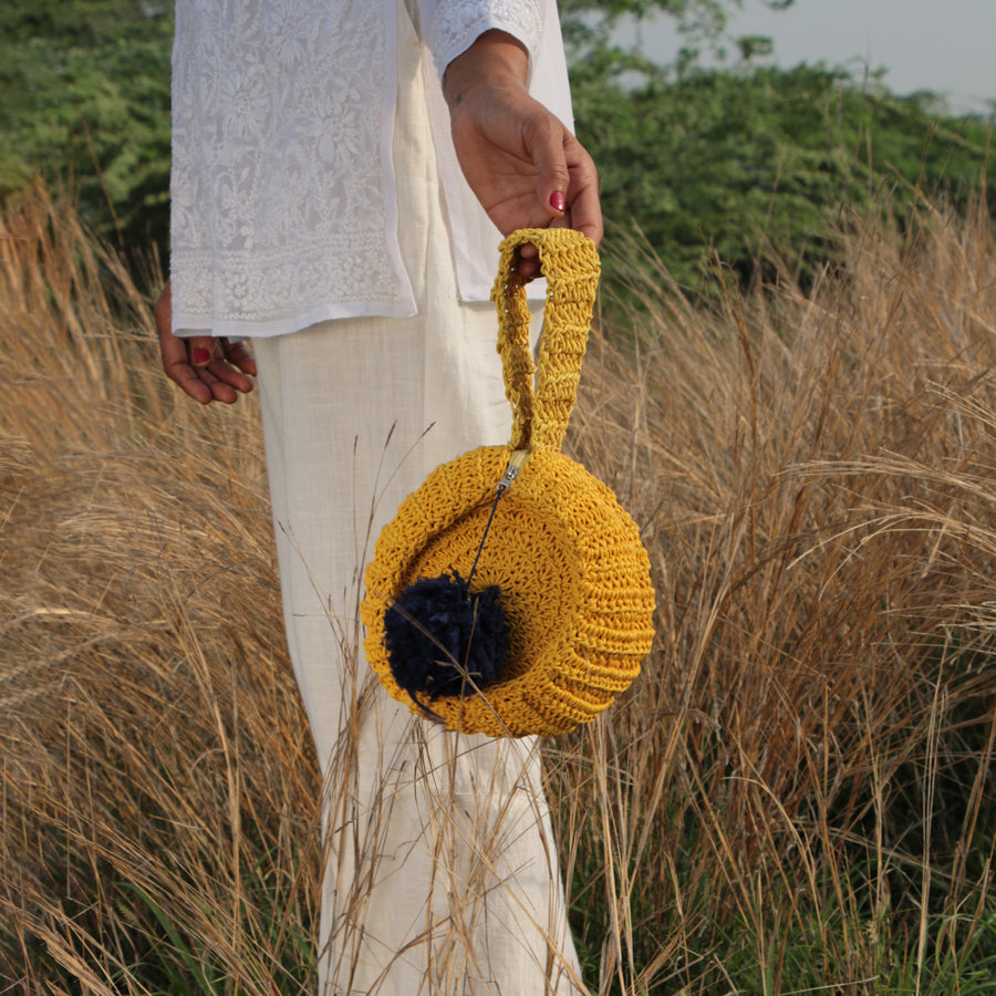 Cylinder Crochet Hand Bag